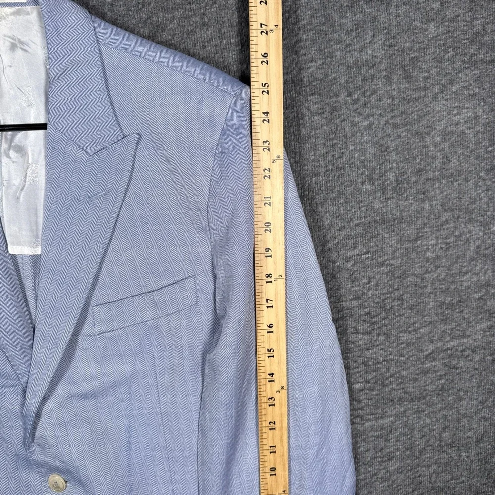 Versace Collection‎ Blazer Mens 52IT(42) Blue Silk Wool Herringbone Unstructured